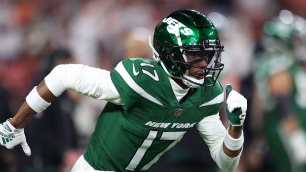 Wilson before the Jets' 37-20 loss to the Browns on Dec. 28, 2023.